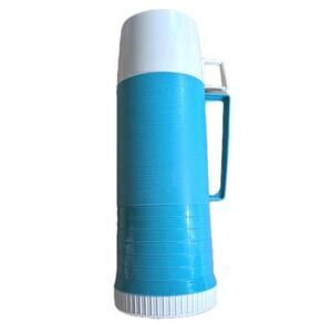 Vintage Quart Size Thermos Blue & White